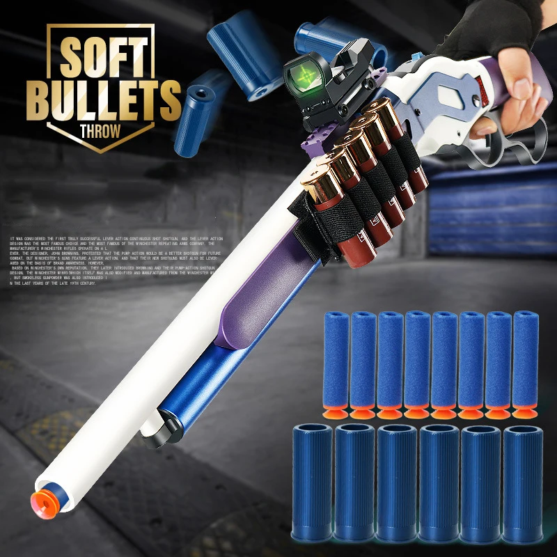 Winchester 1887 Soft Bullet Gun Nylon Schrotflinte Gewehr Shell Spielzeug Schrotflinte Modell Spielzeugpistole Wunderbares Geburtstagsgeschenk für Kinder