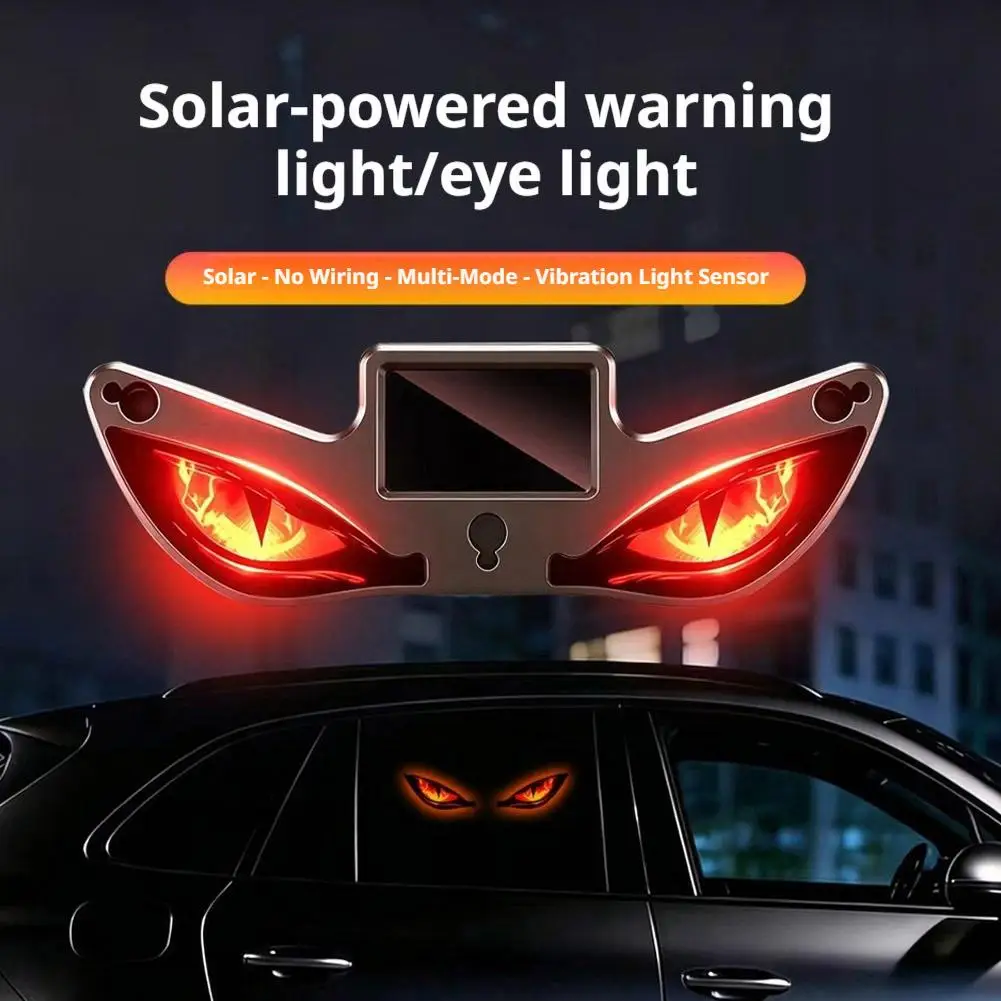 Solarbetriebene Auto-LED-Warnleuchte Typ C mit Doppelladung, Teufelsaugen-Stroboskop-Signallampe, Universelles Auto-Diebstahlschutz-Zubehör – Detail 7