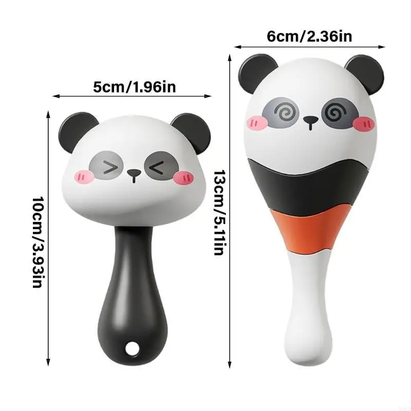 y88d كرتون الباندا شكل حشرجة حشرجة ماراكاس لعبة الرضع الرضيع الحشرات الحواس #6