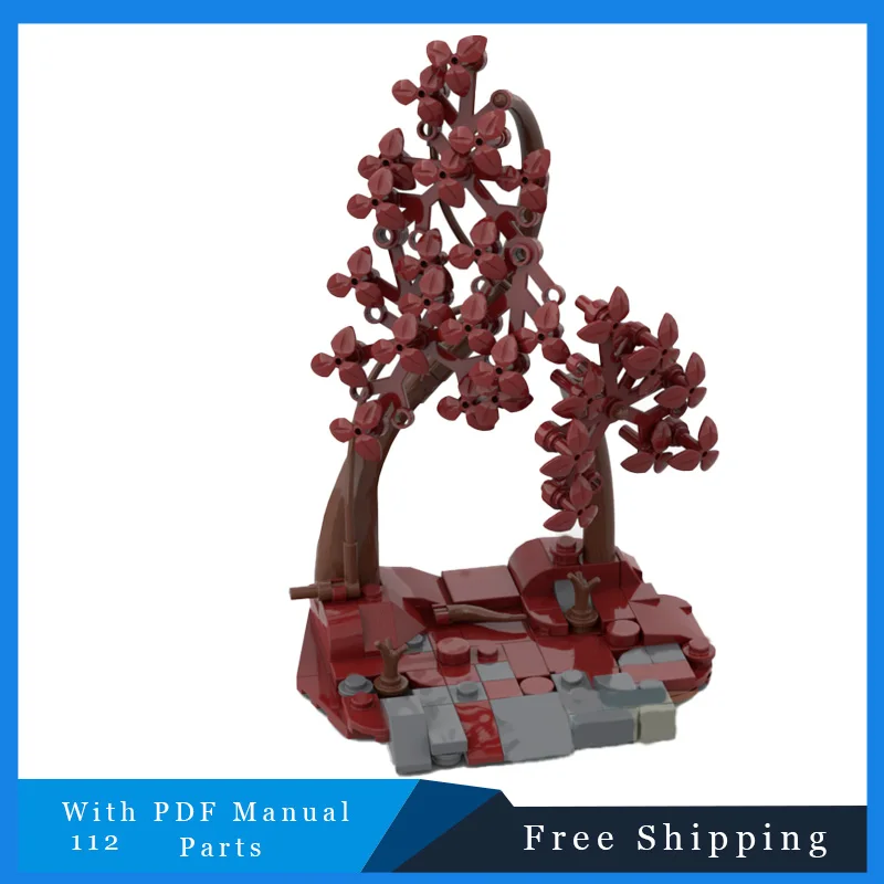 

112 PCS Bricks Decorative Series Red Forest Modular Building Blocks Model Educational DIY Assembly Display Toy For Children Gift