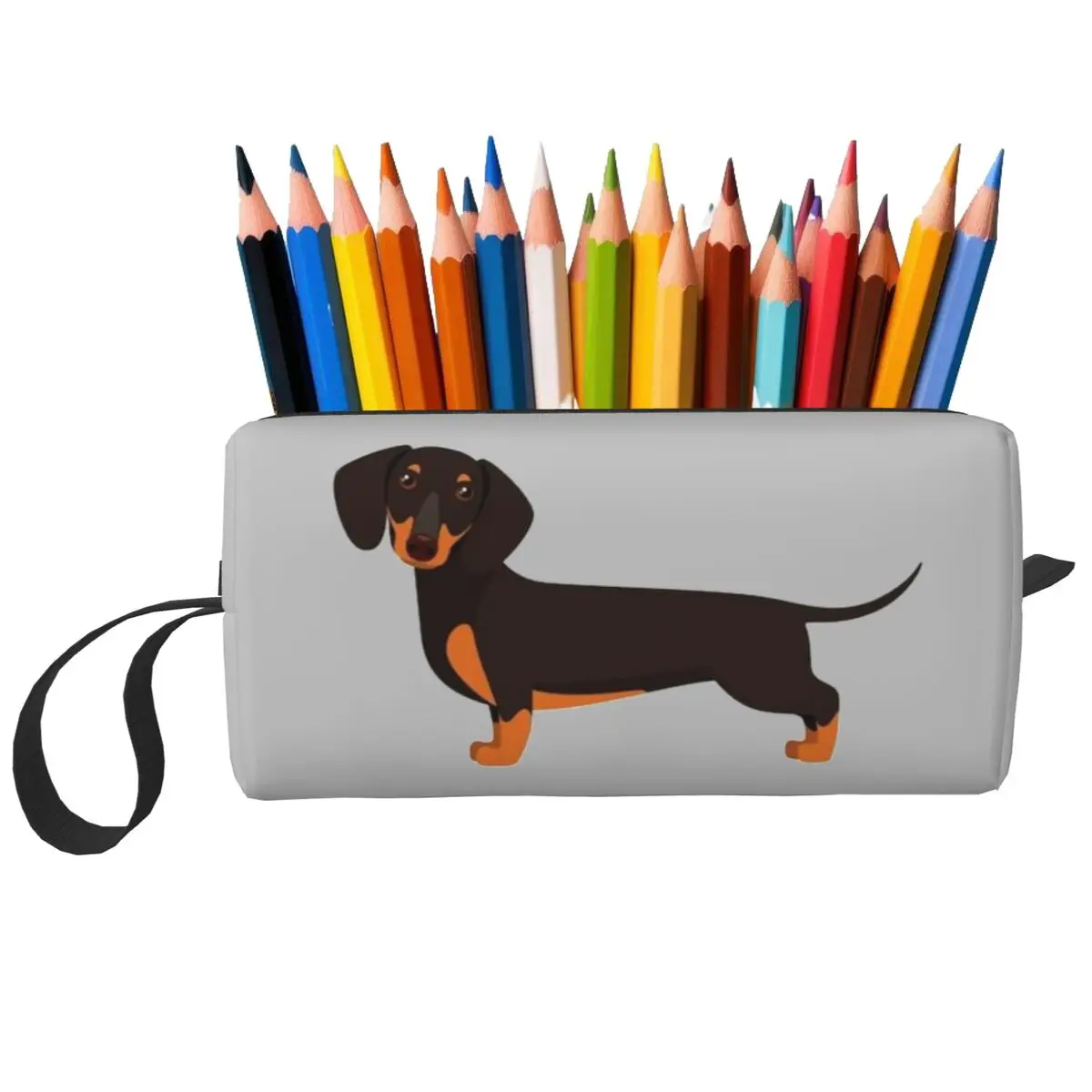 Dachshund Pattern Art Pencil Case for Kids School Pen Box Pencil Bag Stationery Supplies Travel Women Cosmetic Bag