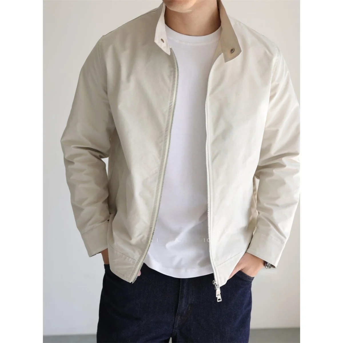 

Мужское мотоциклетное пальто с воротником-стойкой в американском дизайне, весна-осень, новый модный бренд, свободный крой, водонепроницаемый бык...