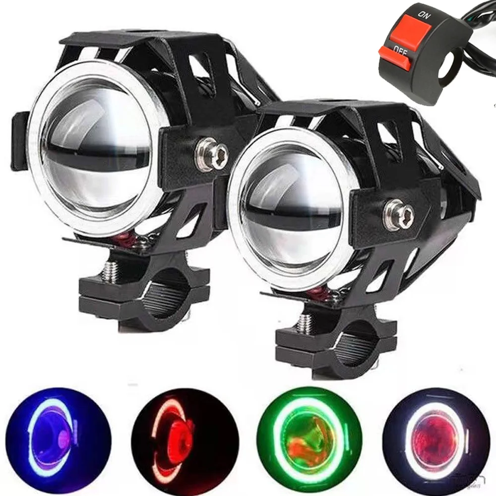 U7 led luz de nevoeiro da motocicleta anjo olhos farol para bmw k100 s1000rr k1200s r1200gs 2004 g310gs ninet r1200gs lc r1250gs f700gs