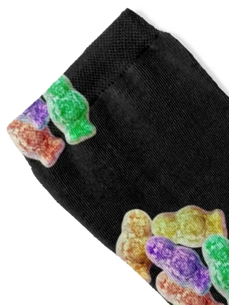 Jelly babies sweets on a black background. Socks Stockings sheer ankle loose Woman Socks Men's