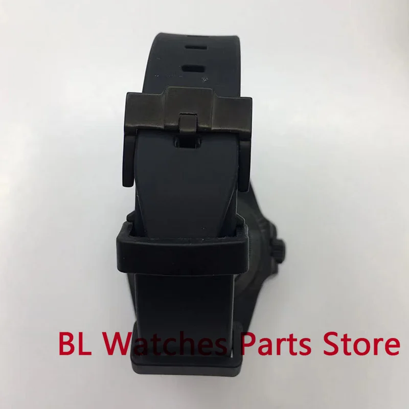 Bligger-男性用ラバーストラップ時計、nh35ウォッチ、24ジュエリー、p5000自動、40mm、bgセラミックベゼル、ブラックダイヤル、ブルー発光日付拡大鏡