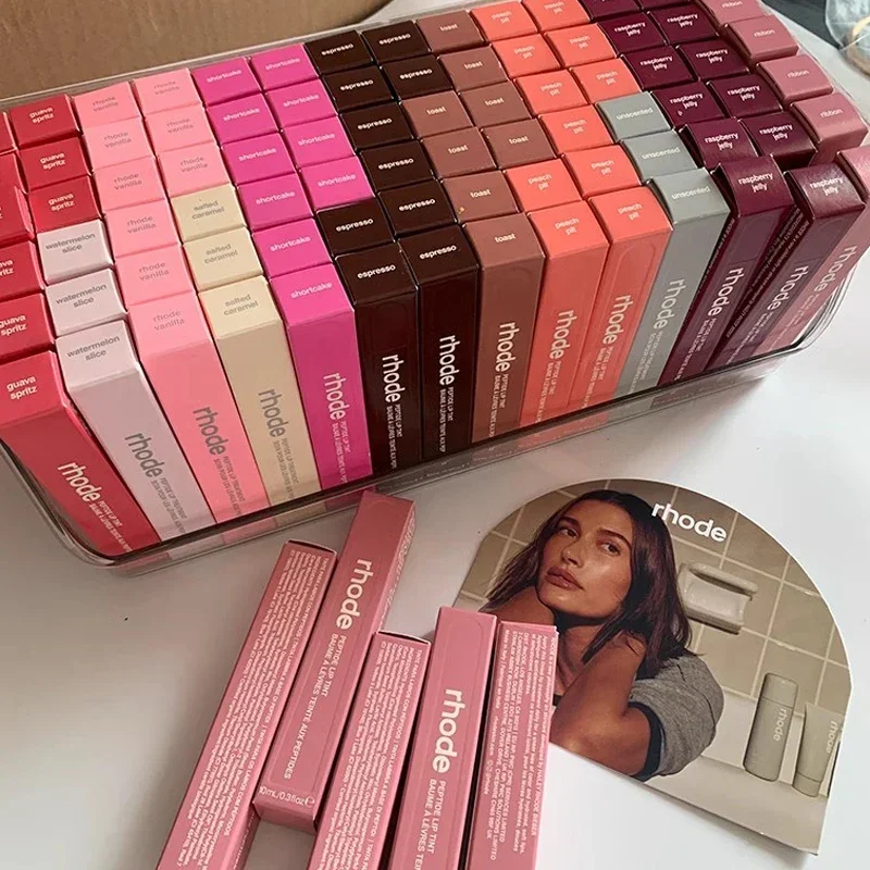 Bálsamo de batom colorido da moda - brilho labial nutritivo suavizante, morango e melancia, cuidados hidratantes, novo