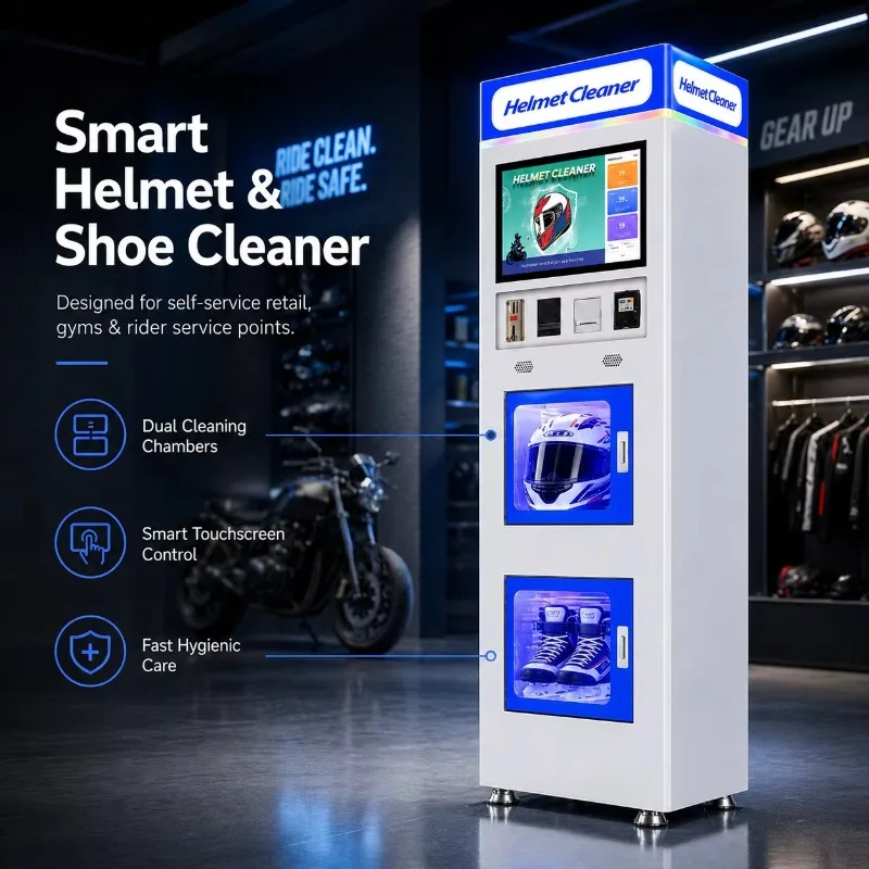 Helmet Cleaning Machine Smart Self Service Vending Kiosk for Motorcycle and Bicycle Helmets Wholesale Customized