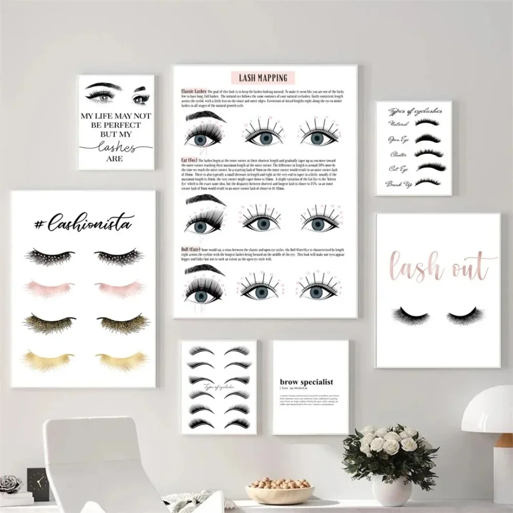 Technician Guide Makeup Poster Fashion Beauty Lash Extensions Canvas Painting Wall Art Pictures Beauty Shop Salon Home Decor