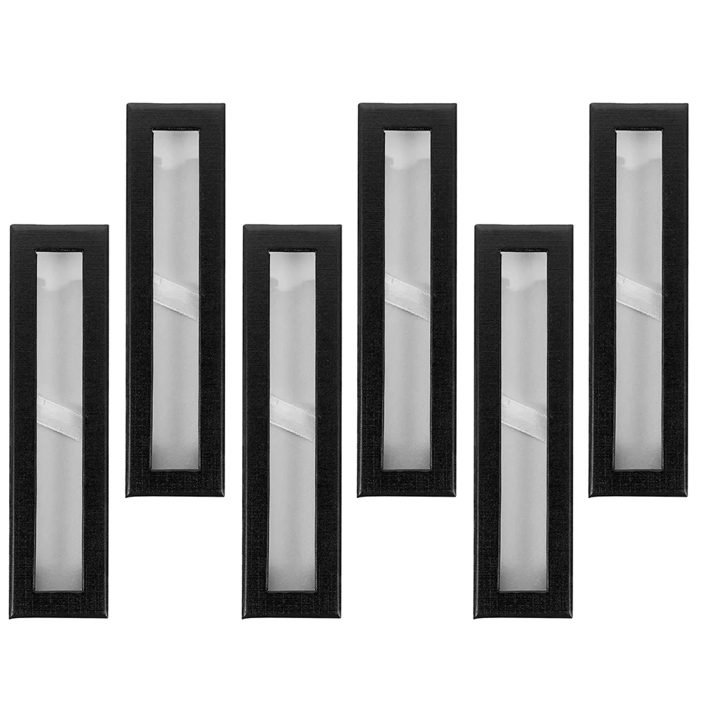 6 قطعة صناديق تغليف القلم صندوق تخزين ورقي سعة كبيرة قلم حبر حامل القلم الرصاص عرض شفاف منظم هدية