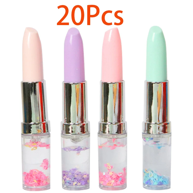 

20Pcs Lipstick Shape Pen Glitter Gel Pen Quicksand 0.5mm Signature Pen Stationery School Office Supplies