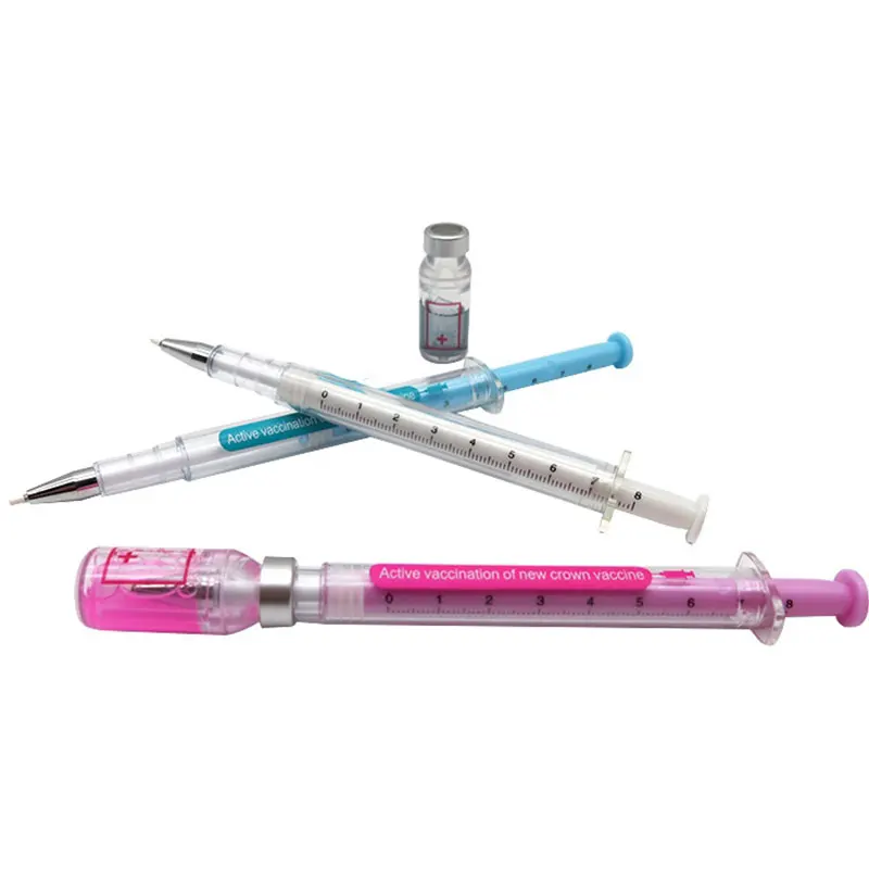 Imagem -04 - Bonito Simulação Vacina Seringa Gel Pen Kawaii Office Acessórios Realistic Syringe Shape Canetas de Água Papelaria 100 Pcs