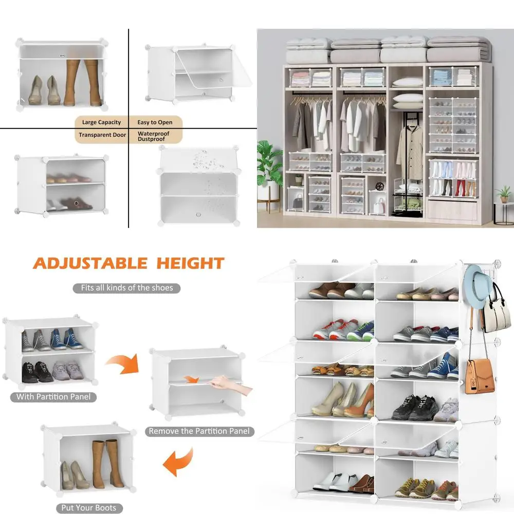 

6-Tier Shoe Rack Organizer for Closet, 24-Pair Storage Cabinet for Entryway, Bedroom, and Hallway