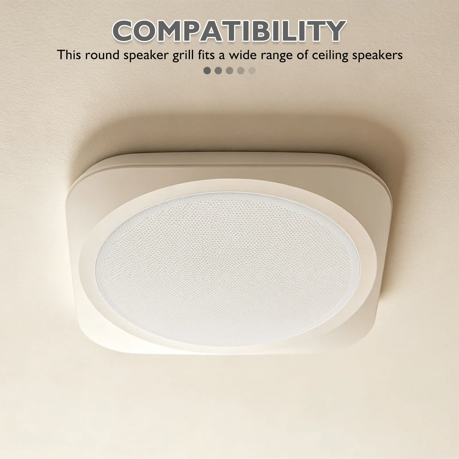 Round White Ceiling Speaker Grill Covers 6.5 Inch Universal Flush Mount Speaker Mesh Protective Case for Home Rv Theater Audio