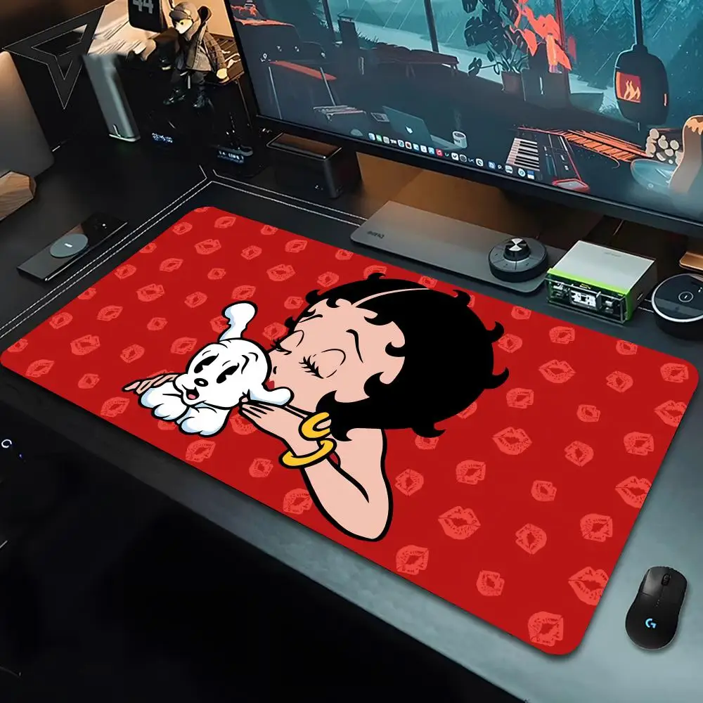 B-Betty-Cute-B-Boops Mouse Pad 90x40 Cm Desk Mat Xxl Pc Gamer Gaming Computer Offices Mousepad Keyboard view 3