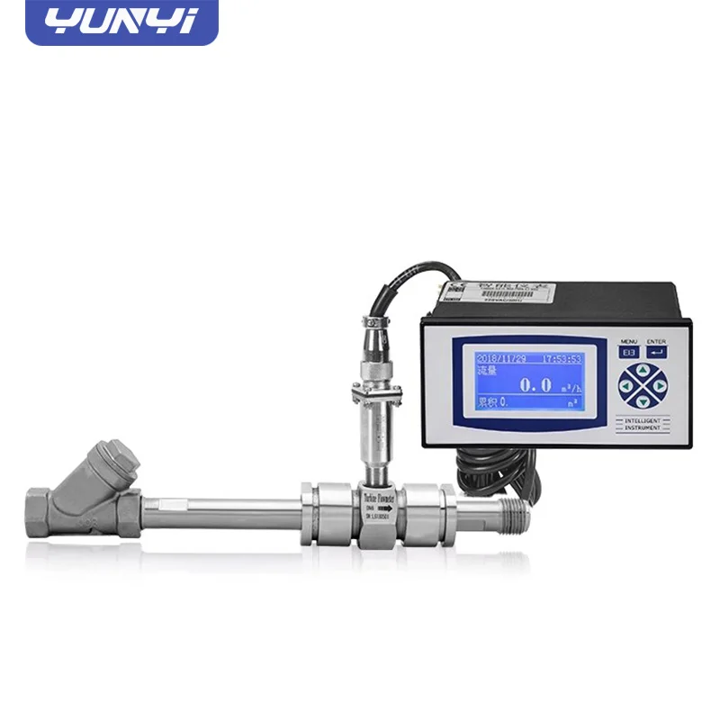 Yunyi Flange Type Gas Flow Meter Sensor Dn4 Dn100 Digital Turbin Fuel Hart Turbine Flowmeter