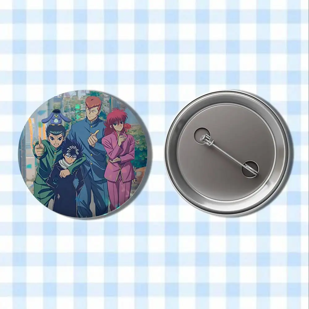 Anime Yu Yu Hakusho Badges Button Round Creative Pin Brooch Badge Bag Decor Accessories Fans Collect Friends Gifts