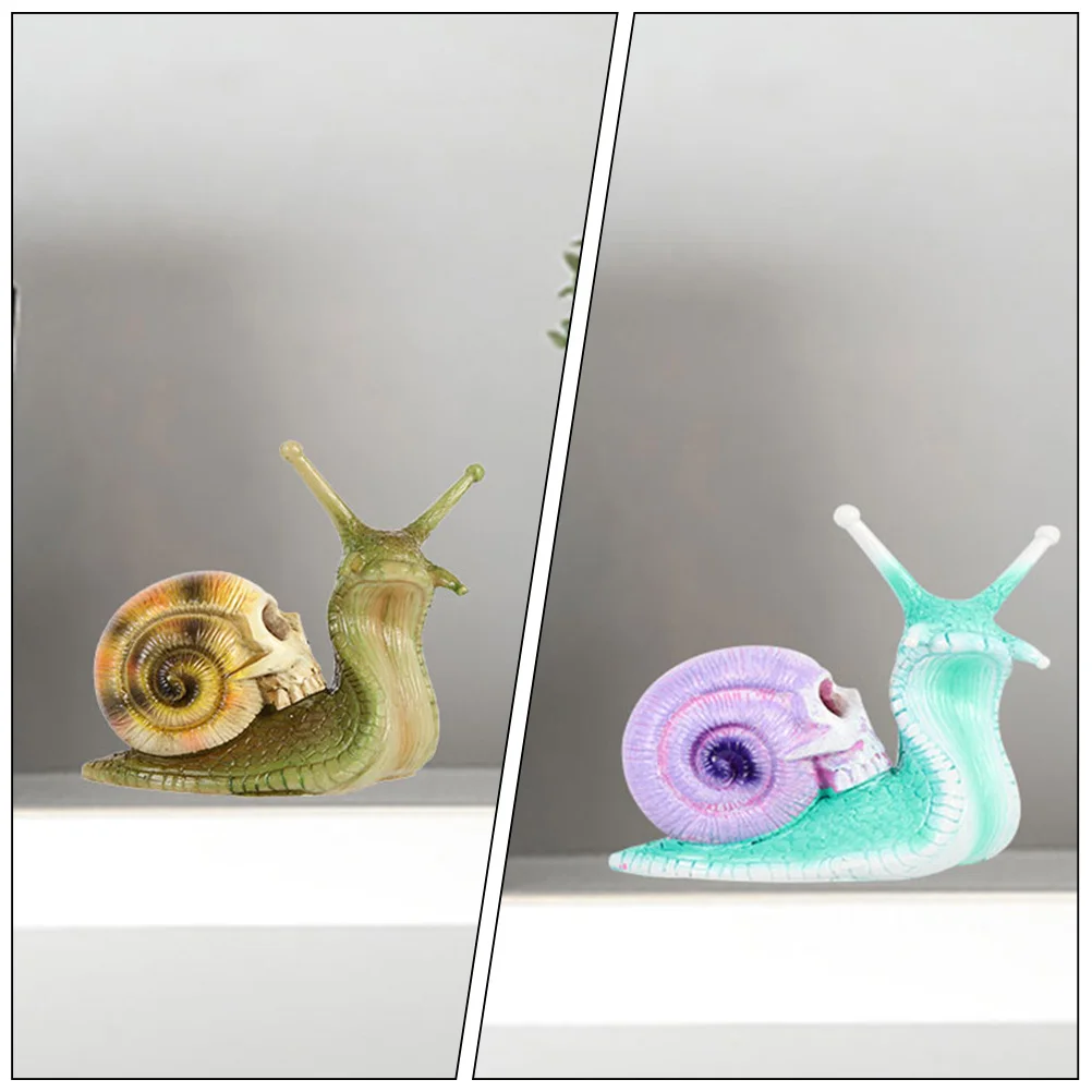 

2Pcs Resin Snail Craft Versatile Display Mantle Shelf Living Practical Decor Snail Decor Resin Ornament