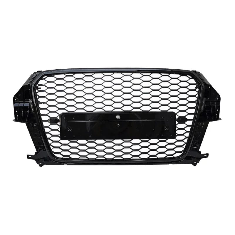 Fast Shipping Car RSQ3 Style Front Bumper Grill Q3 SQ3 Glossy Black Honeycomb Front Grille For Audi Q3 8U SQ3 2013 2014 2015