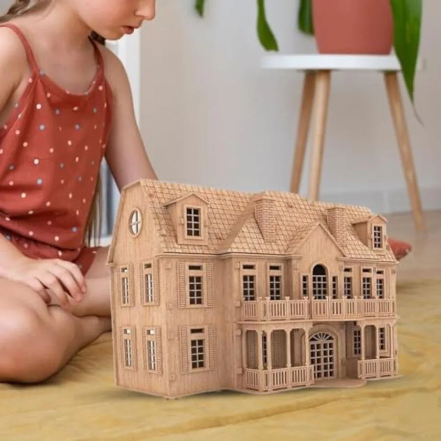 견고한 품질과 견고한 구조를 갖춘 3D 퍼즐 인형의 집 – 조립하기 쉬운 교육용 인형의 집 퍼즐