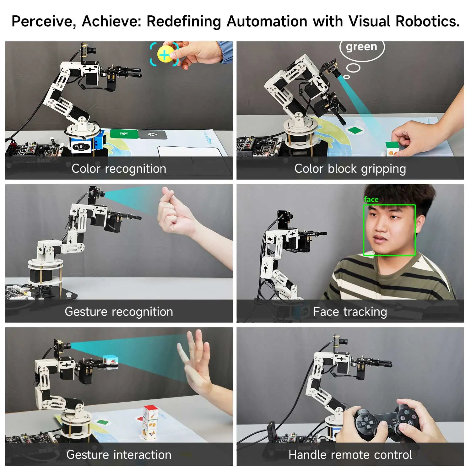 DOFBOT SE AI Vision Braço robótico Máquina virtual, 6DOF com sistema ROS, Use programação Python para computador com Windows