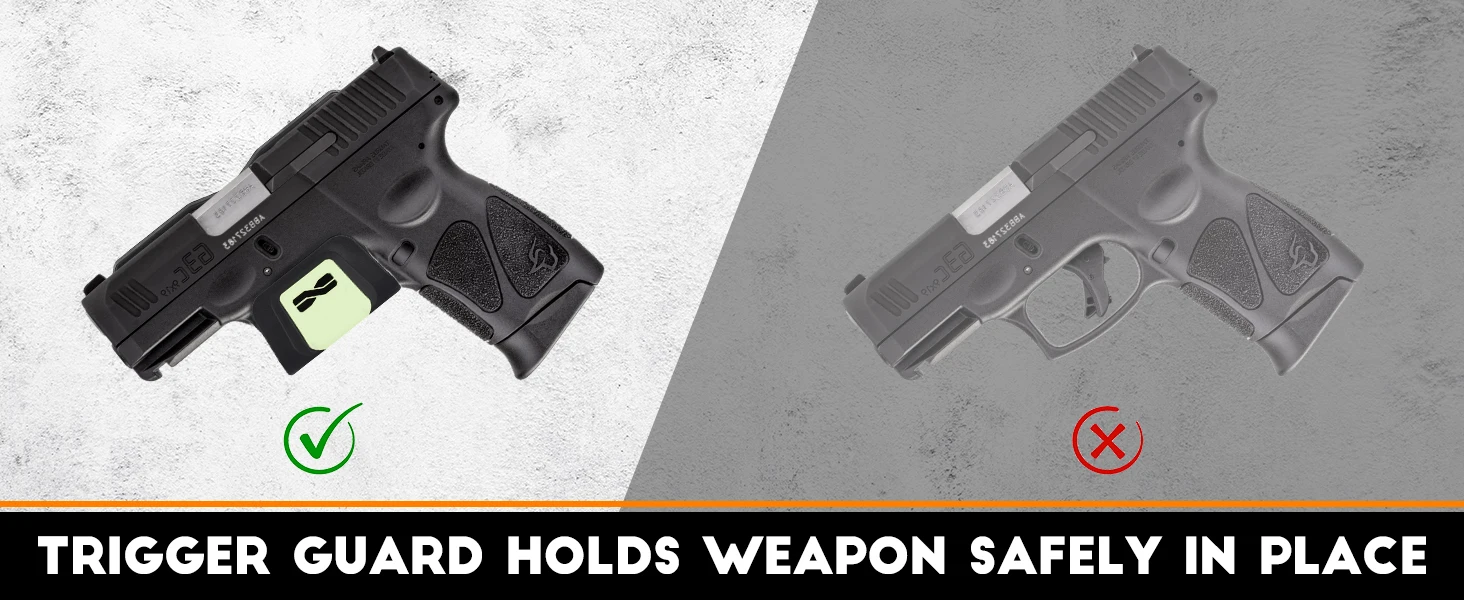 Adoreal 2 Stück Magnetische Waffenhalterung mit Sicherheits-Auslöseschutz, Waffenmontage für Auto, für Pistolen, Revolver, Schrotflinten, Wandmontage – Detail 2