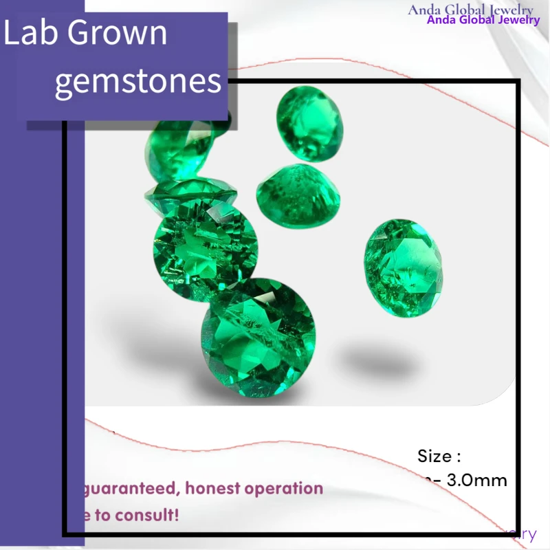 

S-Lab Grown Columbia Emerald Small Size 0.9-3.0mm Round Cut for Jewelry Setting&Custom Design Excellent Natural Colour Wholesale