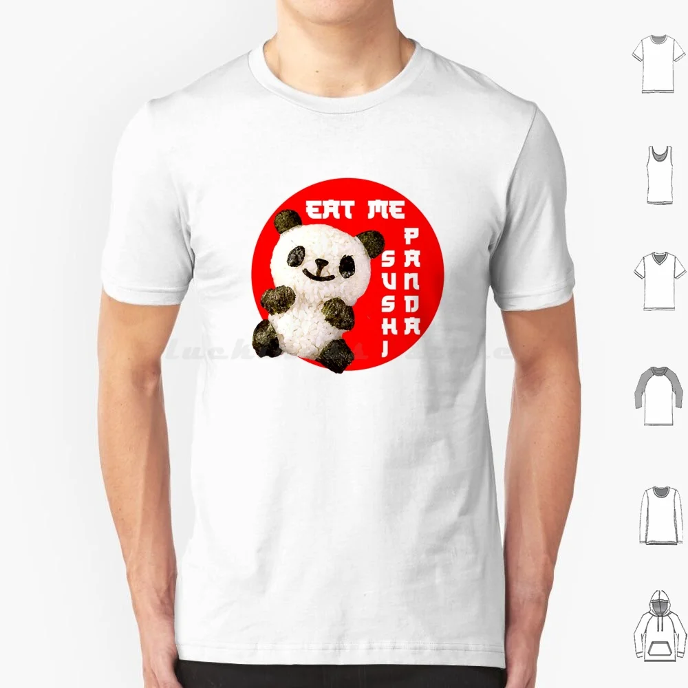 Sushi Panda T Shirt Big Size 100% Cotton Sushi Sashimi Food Panda Asian Animal Japanese Japan Cute Kawaii Funny Fish Rice Ramen