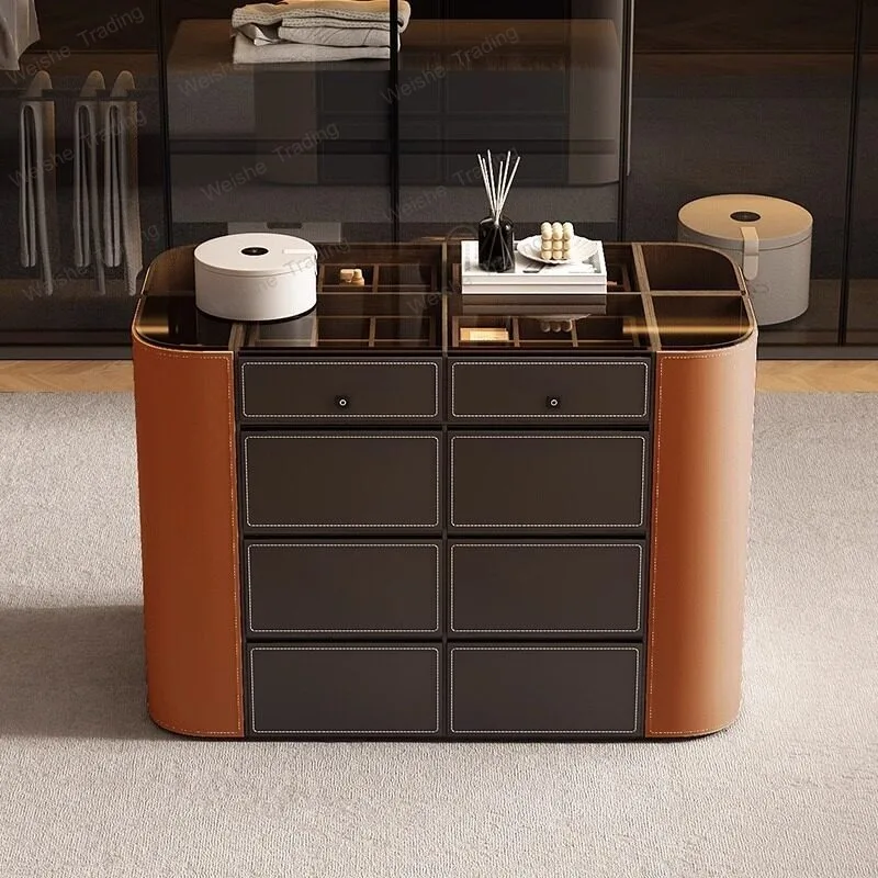 

Italian minimalist cloakroom Nakajima storage cabinet bedroom with fingerprint lock at the end of the bed jewelry locker