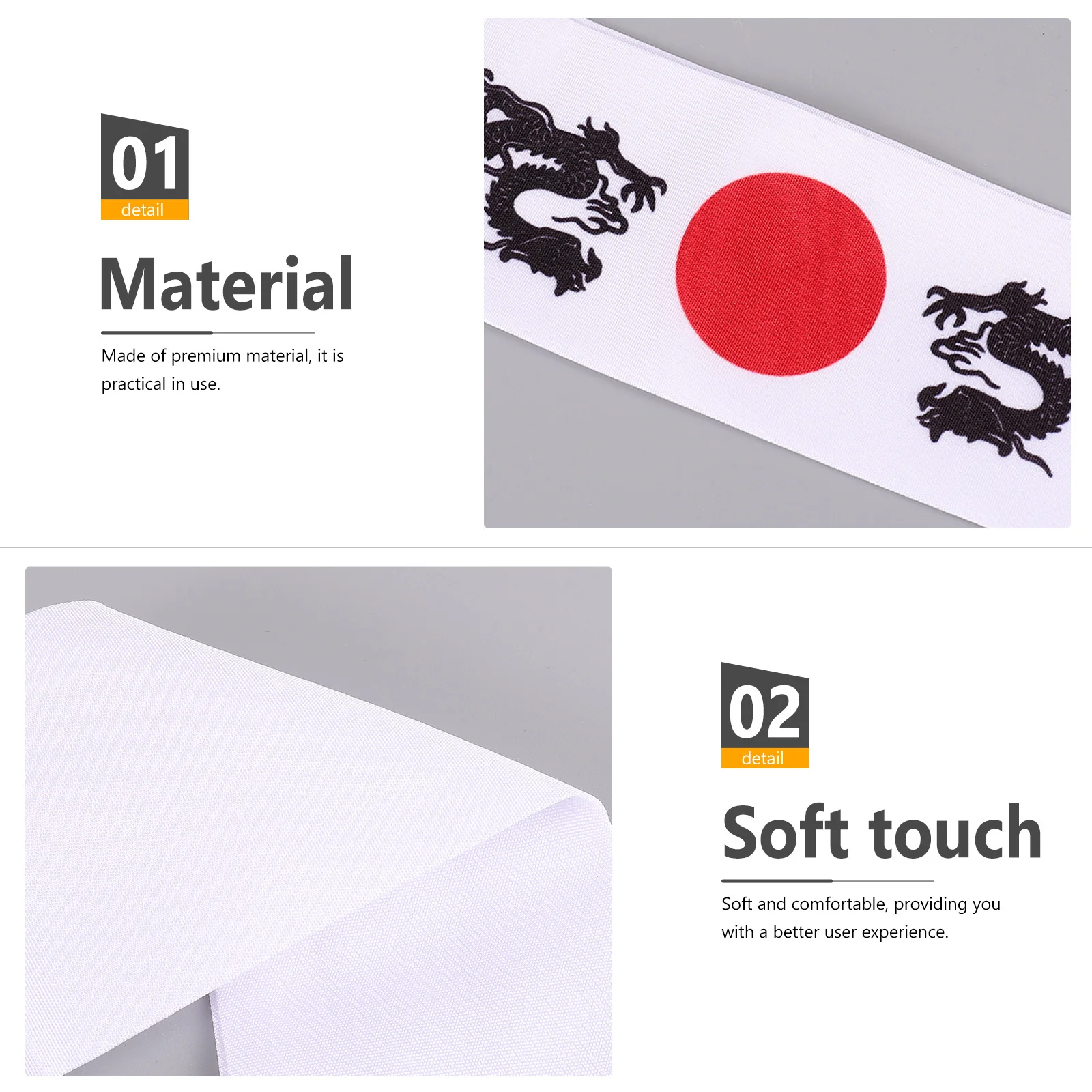 

2 шт. японская повязка на голову дышащая повязка на голову для каратэ для косплея суши костюм шеф-повара самурая впитывающая пот широкая