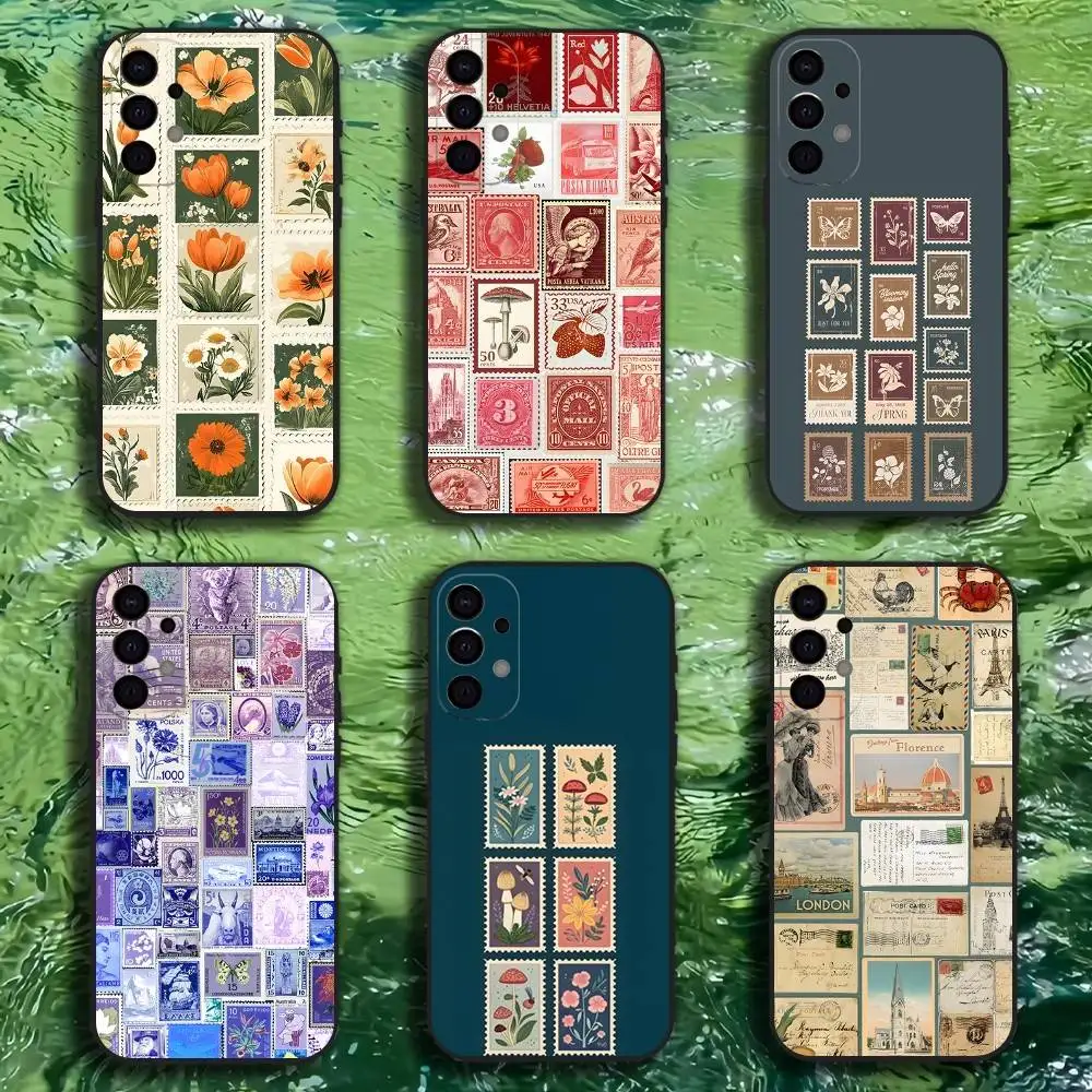 

Stamp Pattern Phone Case For Samsung S25,S24,S21,S22,S23,S30,Ultra,S20,Plus,Fe,Lite,Note,10,9,5G Black Cover