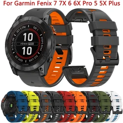 22 26mm Official Strap Band For Garmin Fenix 7 7X 6 6X Pro 5 5X Plus 3HR Silicone Watchband Epix Gen 2 955 MK2 Quickfit Bracelet