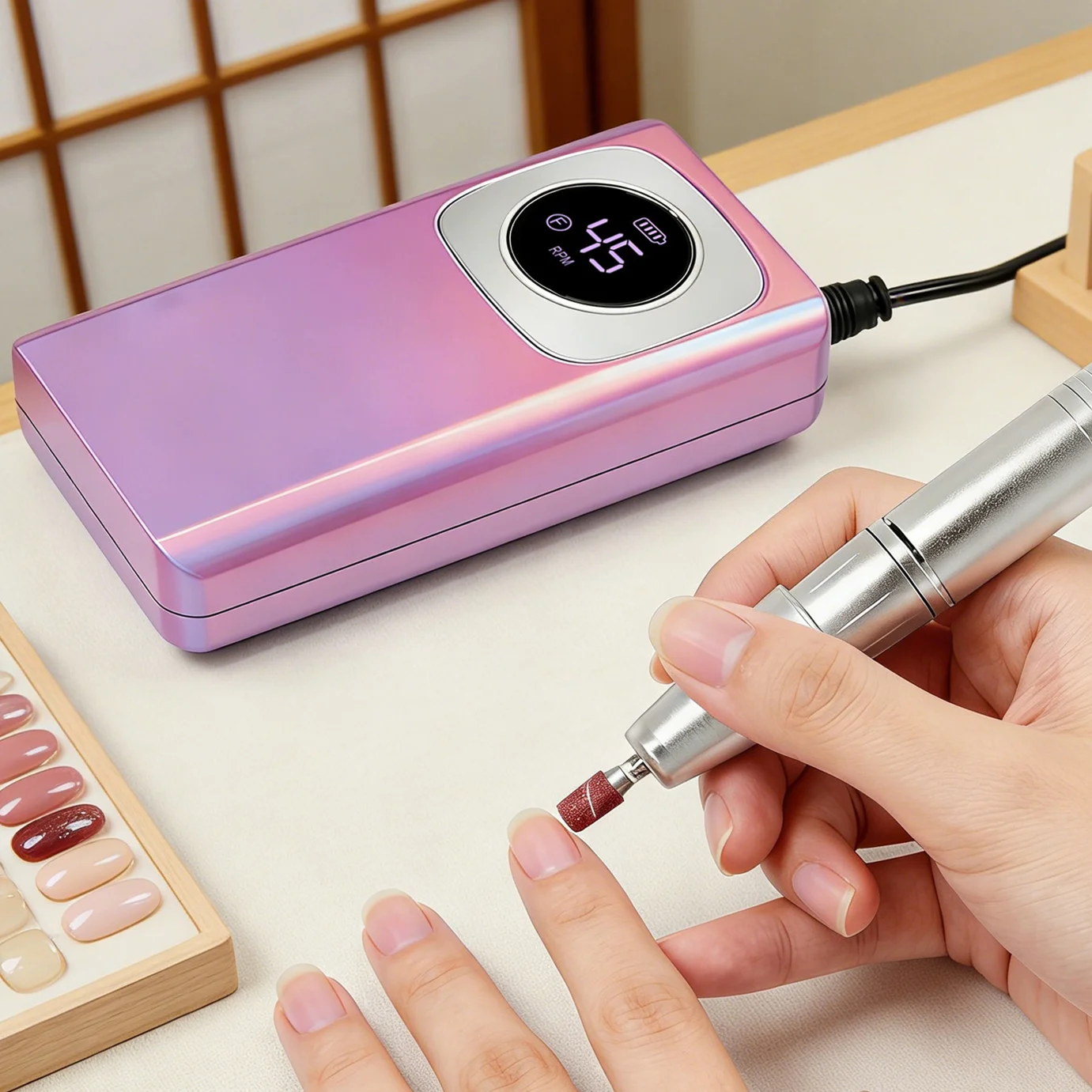 

Cordless Electric Nail Drill 45000RPM Nail File Kit for Acrylic Gel Removal Cuticle Care Manicure Polishing & 6 Bit for Nail Art