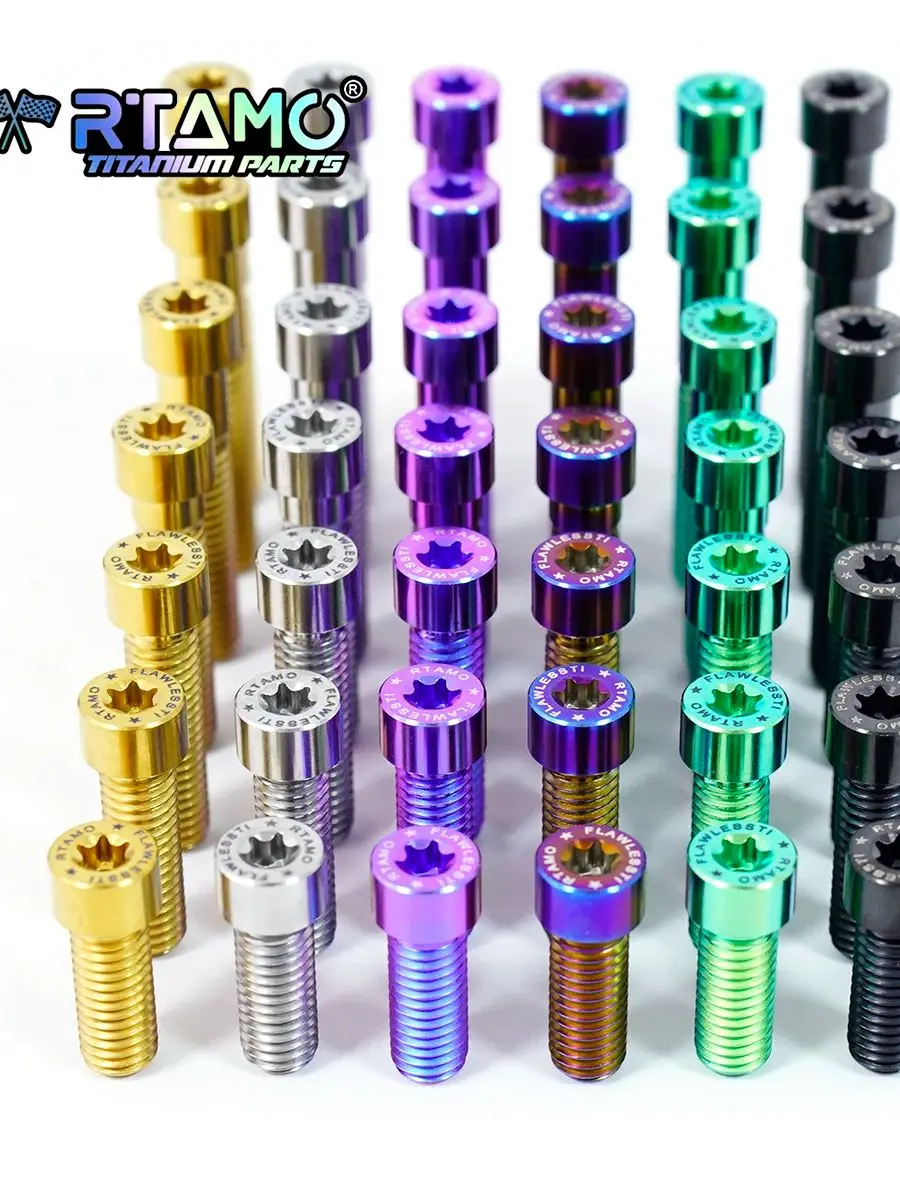 AliExpress RTAMO Titanium Bolt M8X15/20/25/30/35/40/45/50 1.25Pitch Ti Fastener for Bike Motorcycle Car Rear Modified Screw (1piece)