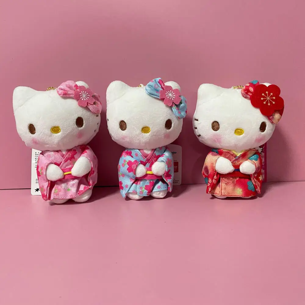 

Sanrio Sakura Kimono Hello Kitty Stuffed Keychain Cute Kitty Cat Stuffed Doll Pendant Keychains Bag Pendant Accessories Gifts