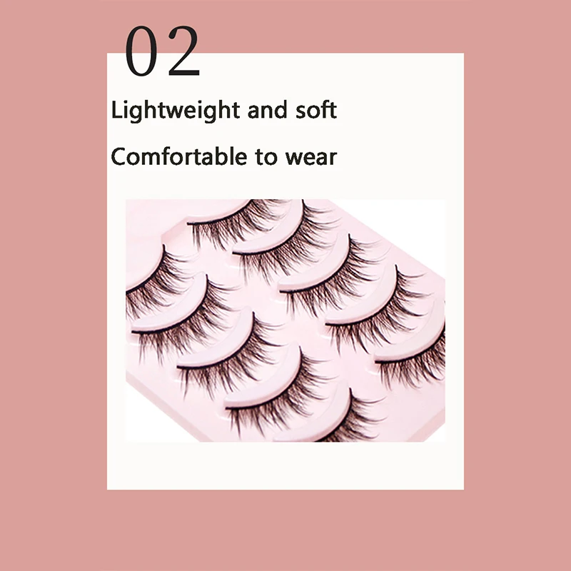 Cosplay Anime Manga Lashes Faux Mink Lashes Korean Natural short Full Strip Lashes Clear Band Soft Eyelashes Extension