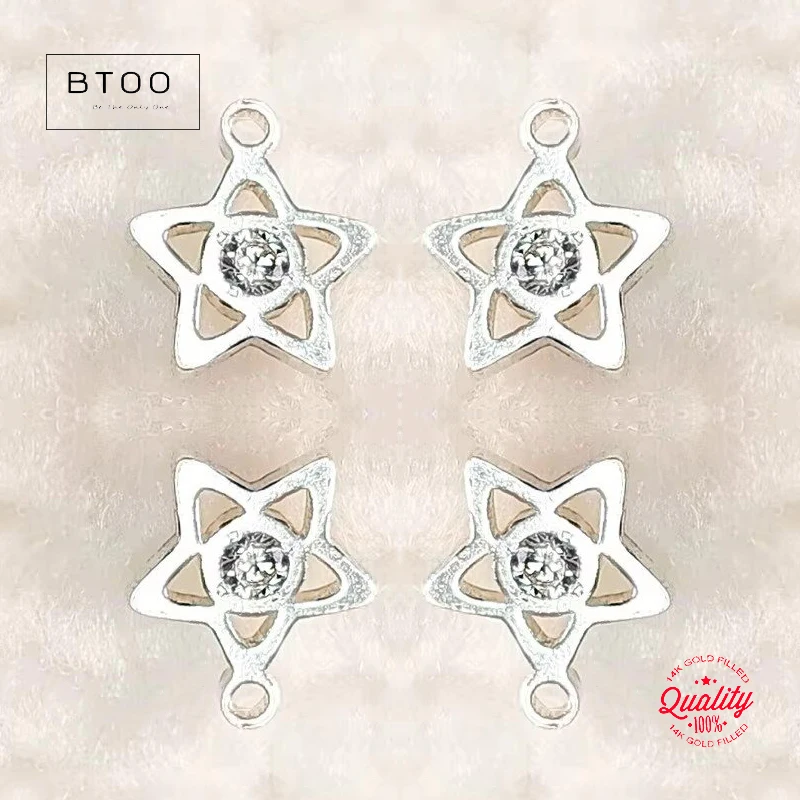 

Подвеска-звезда из стерлингового серебра 925 пробы с фианитом для DIY браслета, ожерелья, изготовления ювелирных изделий, серебряные фурнитура