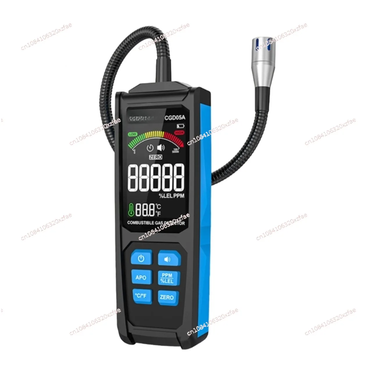 

Combustible Gas Leak Detector with Hose Audible Visual Alarm 50-50000PPM Propane Methane Gas Sensors Portable