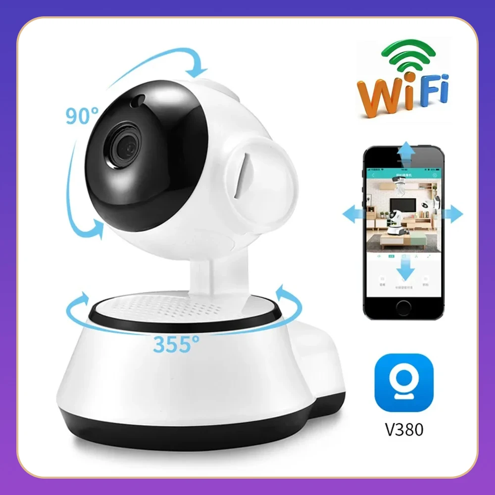 V380 Pro Mini IP CCTV Camera HD Auto Tracking Night Vision Infrared Baby Monitor Smart Home Surveillance CCTV Camera with WiFi