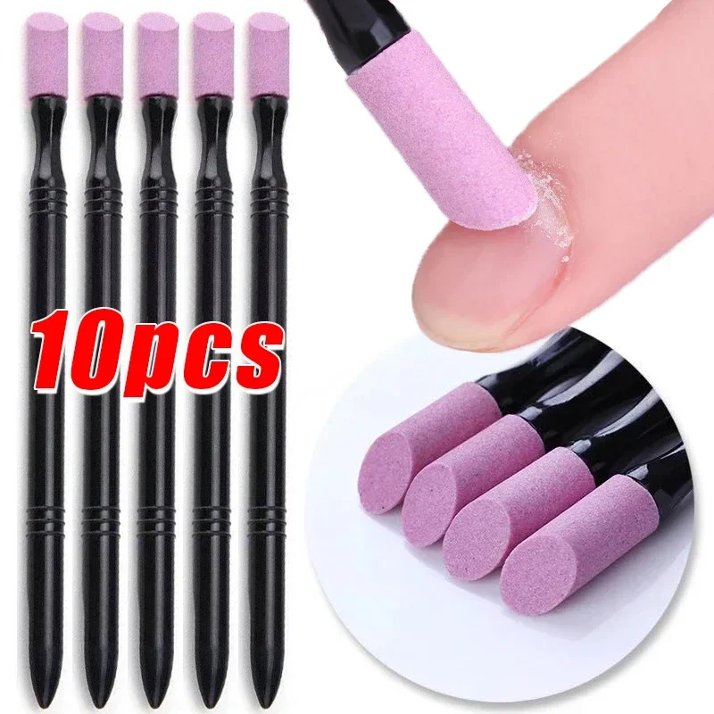 Quarz Polieren Stift Nagel Datei Häutchen Pusher Dead Skin Remover Trimmer Tragbare Nail art Werkzeug Puffer Maniküre Schleifen Stangen