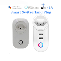 Wifi Switzerland Socket Wi-Fi Mobile Wireless SW Smart Plug 16A Tuya APP Remote Control Work For Alexa Google Home