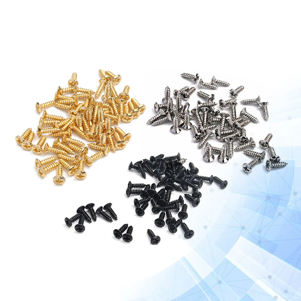 

150pcs Guitar Guard Plate Screws Electric Guitar Backplate Fixation Hardware Rustproof Replacement Parts For St Brands Black