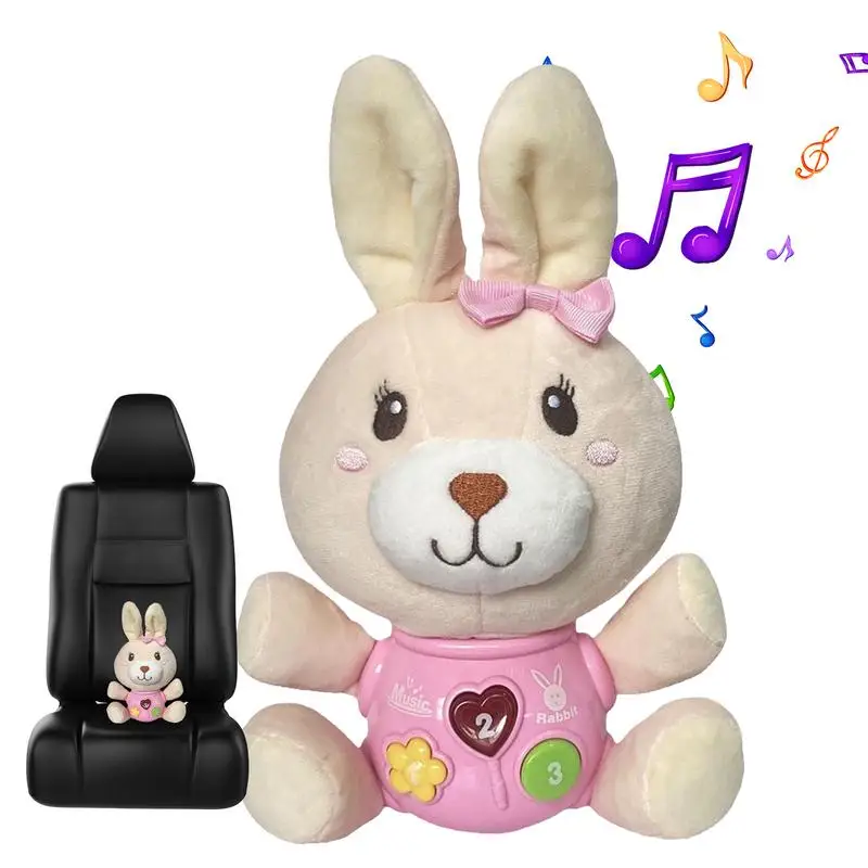 Rabbit Musical Toy Easter Bunny Stuffed Animal Plush Kids Musical Toys Rabbit Musical Toy for Toddler Kids 6-12 Months