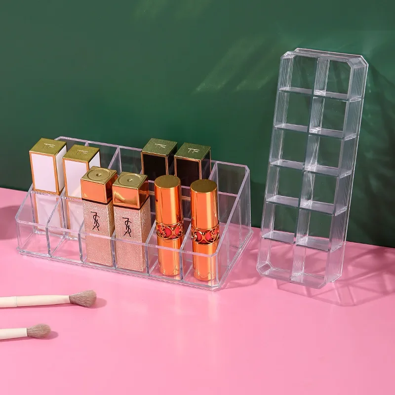 Clear 12/18/36 Grid Lipstick Stand Case Makeup Organizer Storage Box Lipstick Display Holder Cosmetic Jewelry Organizer Box