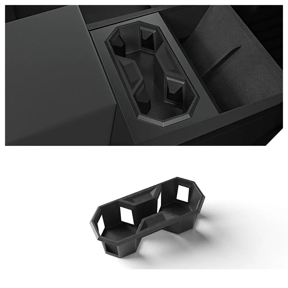 

Armrest Cup Tray Tidying For Tesla Cybertruck 2024 2025 Water Cup Holder Storage BoxSilicone Shock-Absorbing Central Car Access