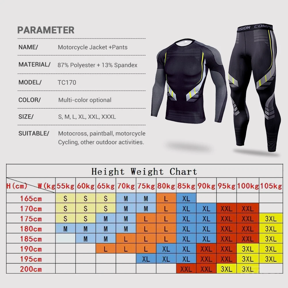 Men\'s Workout Sports Suit Gym Fitness Compression Sportswear Set Running Jogging Sport Wear Clothes Exercise Rashguard Tracksuit