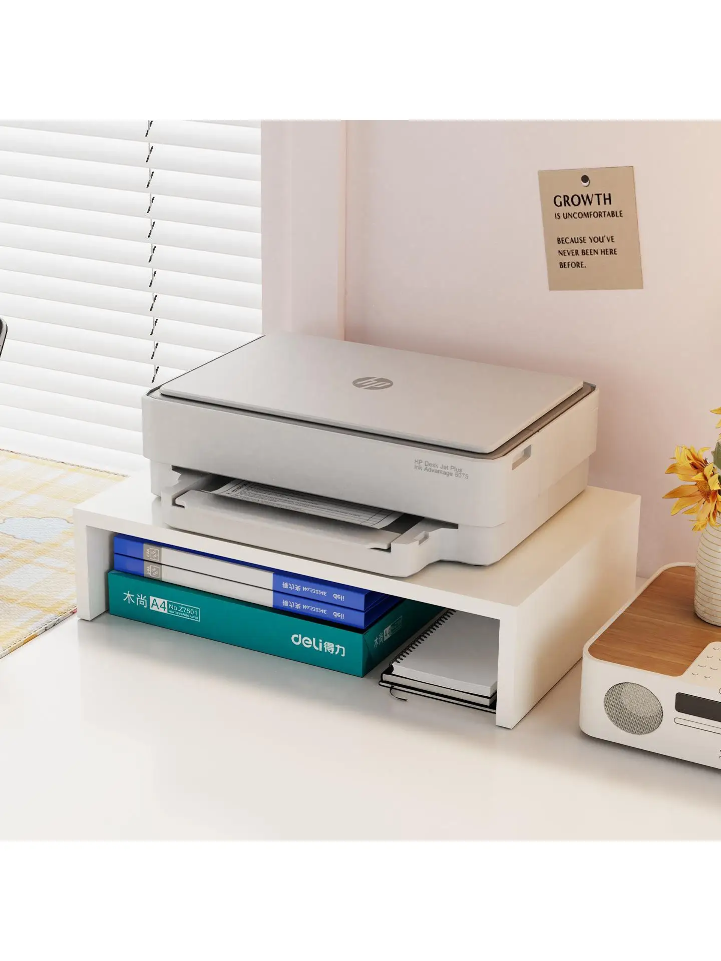 

Office Printer Stand Riser Desktop Copier Storage Ra Document Paper Organizer Elevated Support Frame Home & Office Supplies