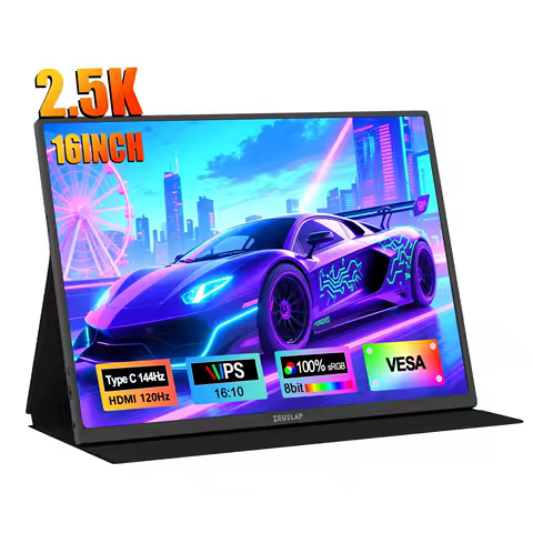 ZEUSLAP 16-inch 2.5K 144Hz Portable Monitor 2560x1600 16:10 100% sRGB 500 cd/m² — Best for MacBook-like sharpness