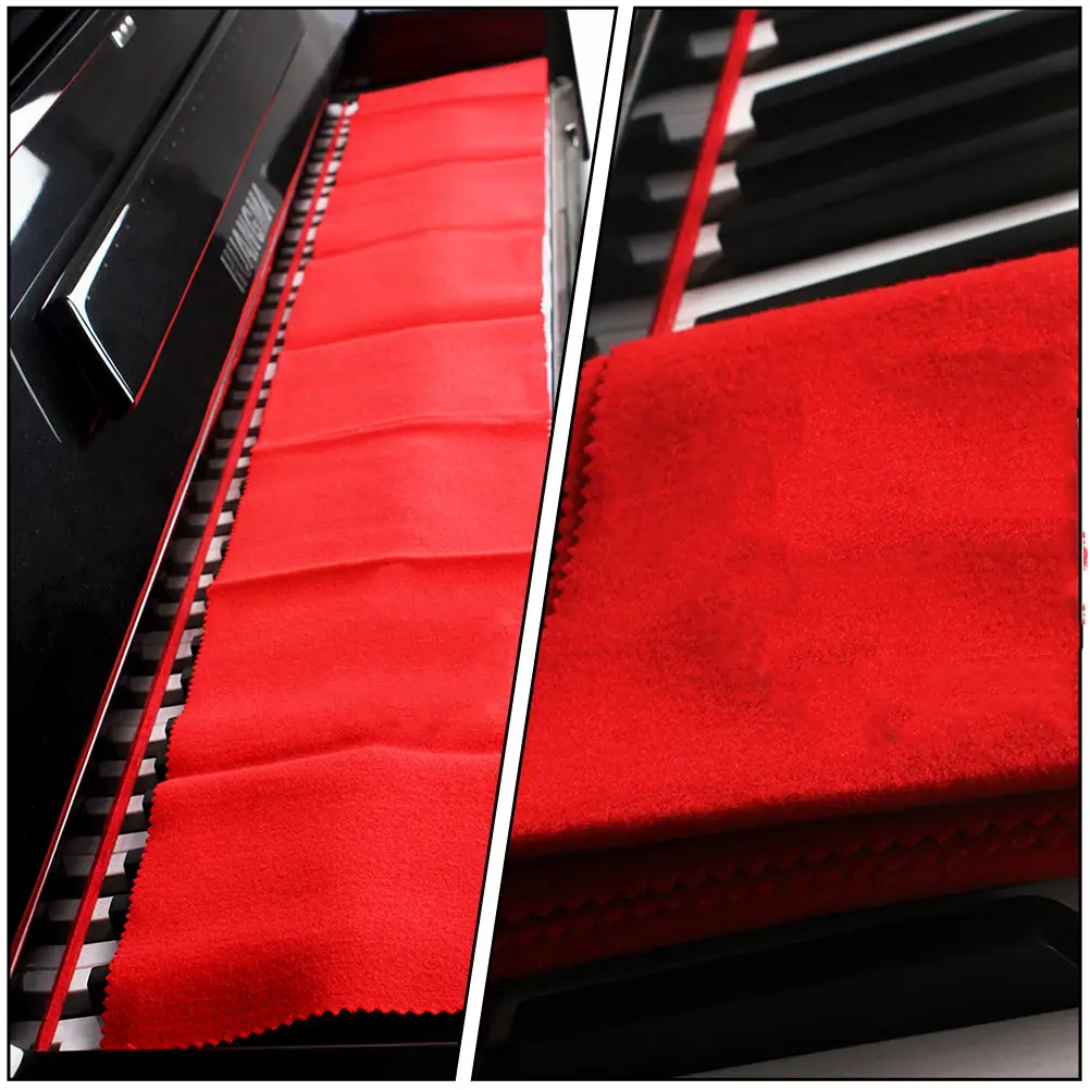 

1 set Assorted Color Upright Piano Cleaning Cloth Velvet Fabric Abs Material Non-Scratch Piano Accessories Protective Foot Pad