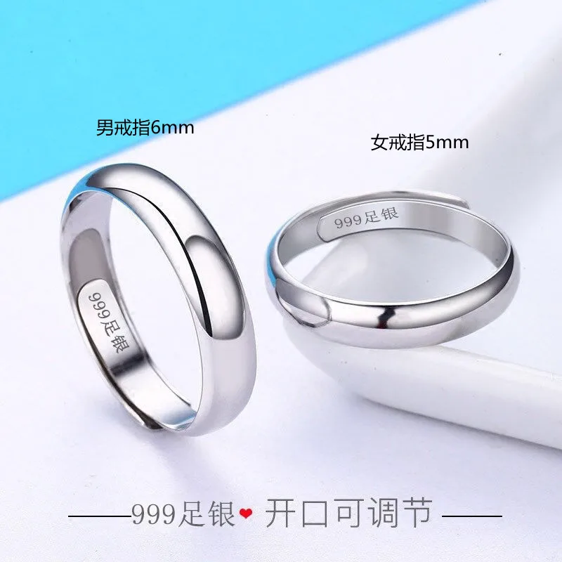 

Buyee 925 Sterling Silver Lover Couples Ring Sets Light Polishing Simple Original Ring for Woman Man Fashion Jewelry Circle