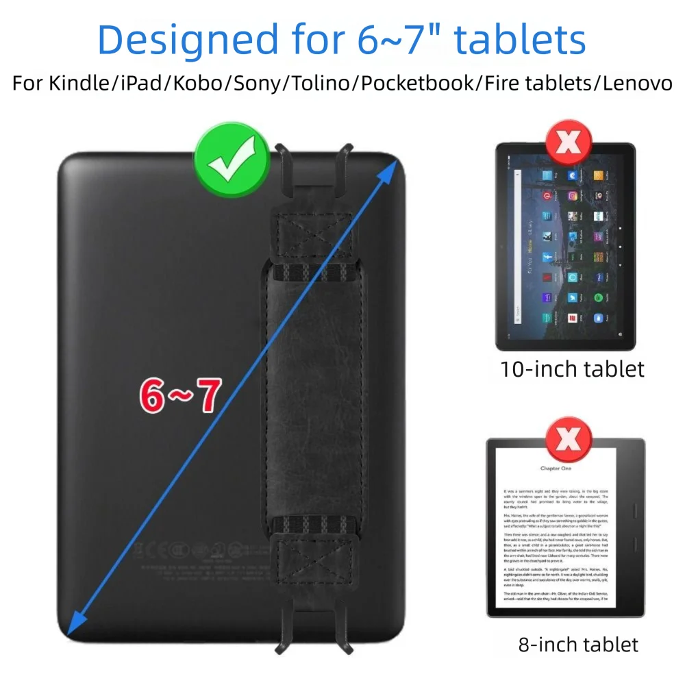 Leather Tablet Hand Strap Elastic Anti-Slip Finger Grip Holder Universal Anti Drop for Kindle/iPad/Kobo/Sony/Pocketbook/Lenovo